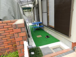 福岡県福岡市南区の車庫・駐車場・カーポート・カーゲート・伸縮門扉・屋根工事例。